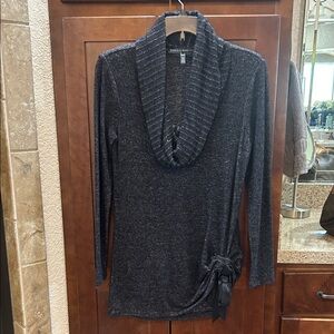 White House Black Market Charcoal Cowl Neck Sweater